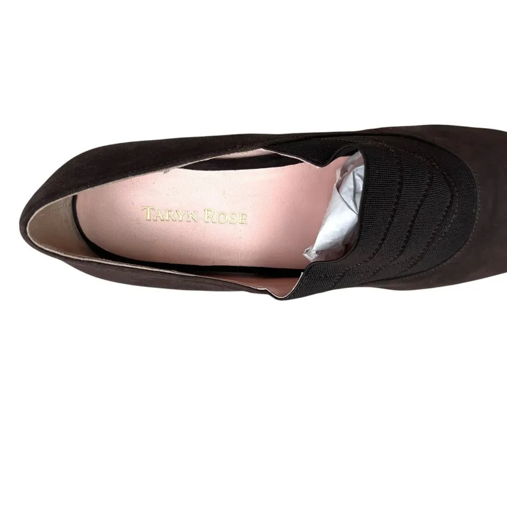 Taryn‎ Rose Womens Pumps Brown Suede Elastic Vamp Band Pointed Toe Size 9